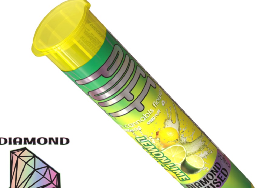 Photograph of product: Puff | Lemon Lime Twist | Diamond Infused Pre-Roll | 1g