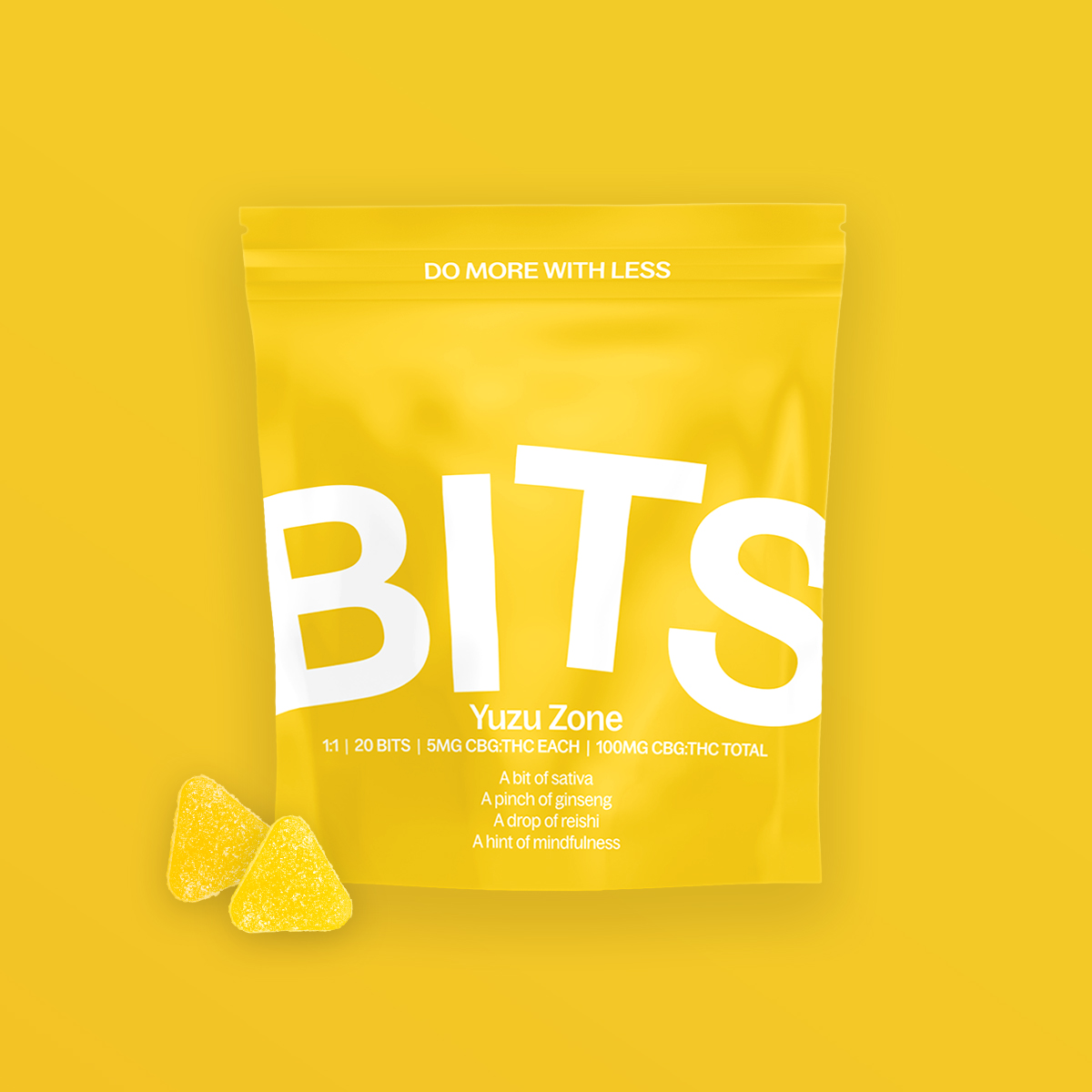 Photograph of product: Bits Gummies: Yuzu 1:1 CBN/TH-oui - 10 Pieces/100mg