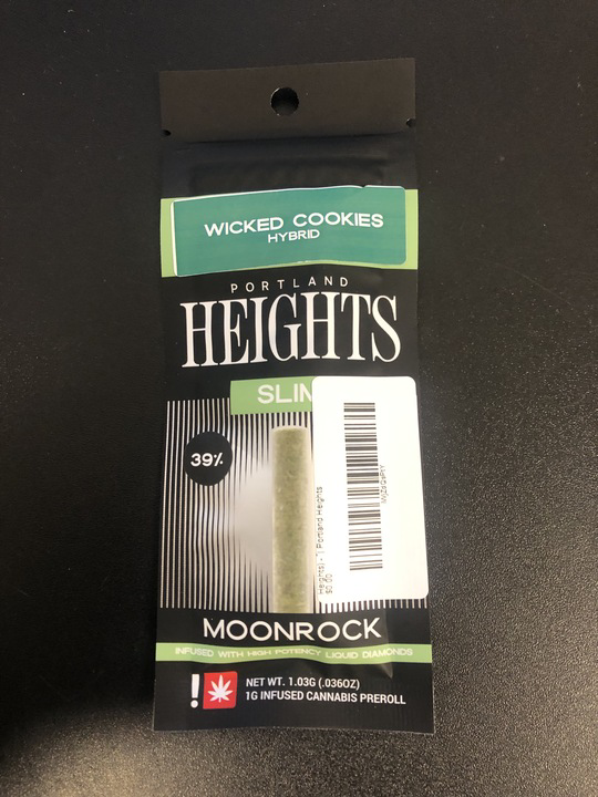 Photograph of product: Pre-Roll 1g Moonrock Slims Wicked Cookies (Portland Heights)