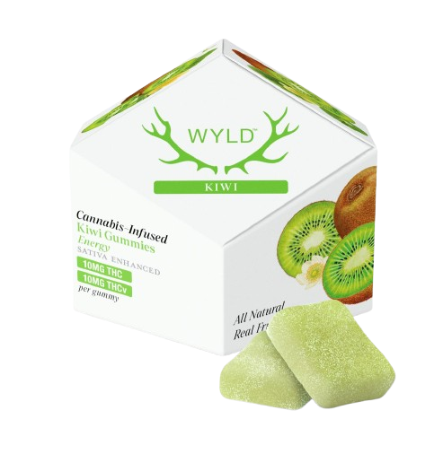 Photograph of product: Wyld | Kiwi 1:1 TH-oui:TH-ouiA Gummies | 100mg TH-oui/100mg TH-ouiA