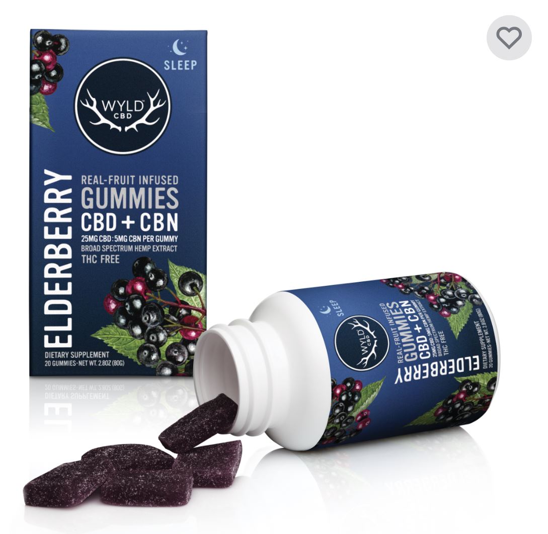 Photograph of product: Wyld Hemp - CBD + CBN Hemp Elderberry Gummies VEGAN