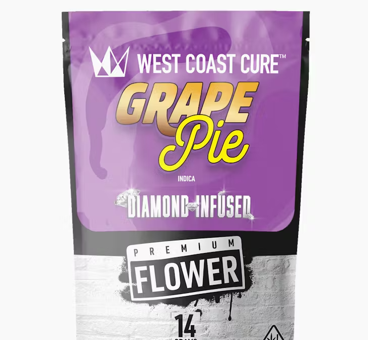 Photograph of product: West Coast Cure Grape Pie Indica Infused Flower 14g