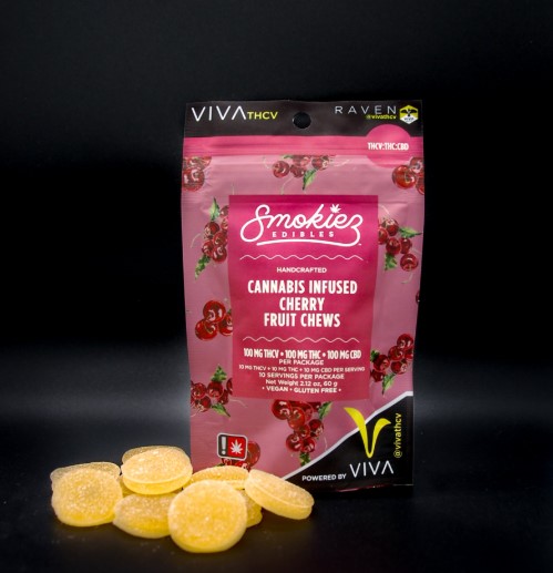 Photograph of product: Gummies | Sour Cherry | 1:1:1 (TH-oui:CBD:TH-ouiV) | 10 Pieces x 10mg