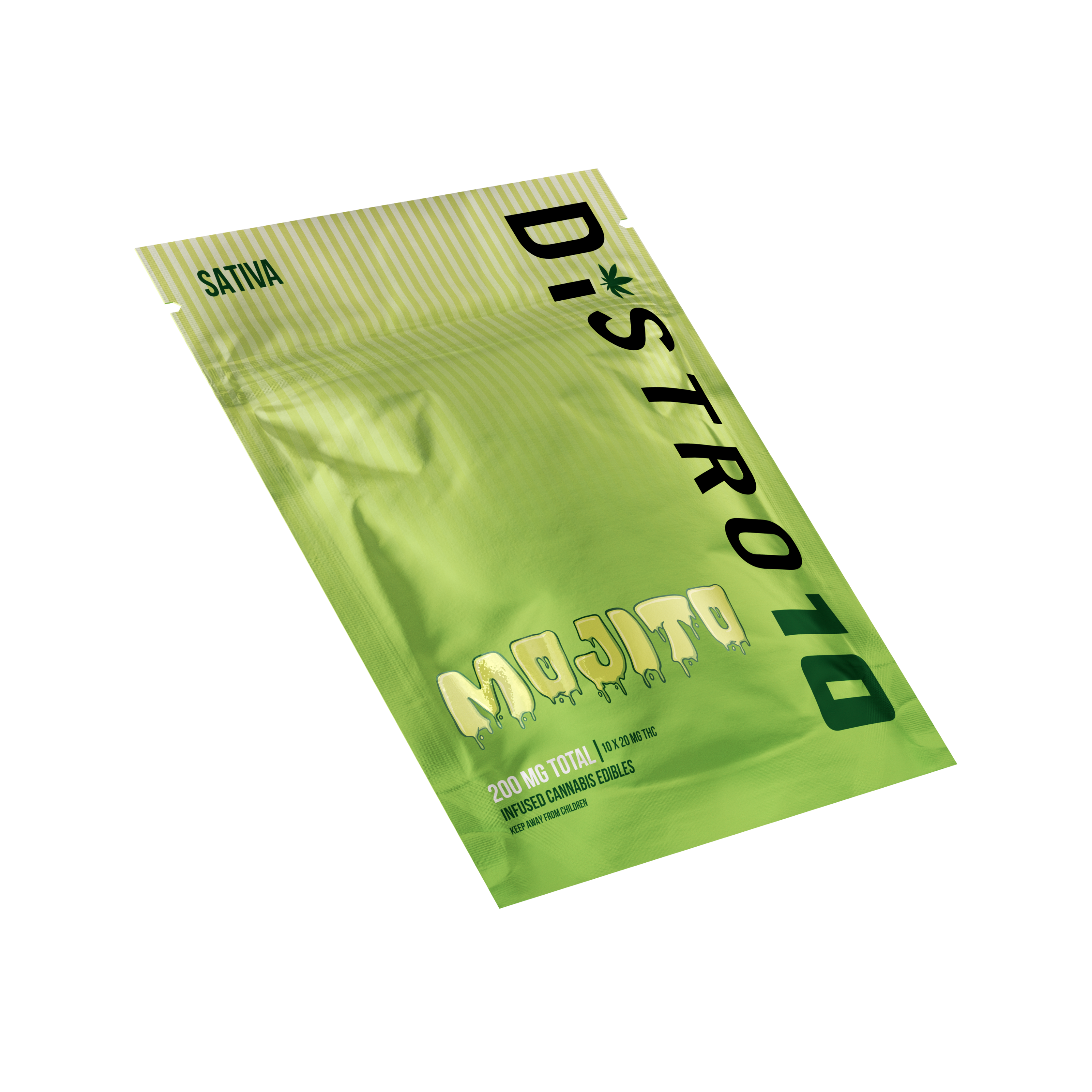 Photograph of product: Distro 10 | Mojito | Infused Gummies | 200mg | Oui'd