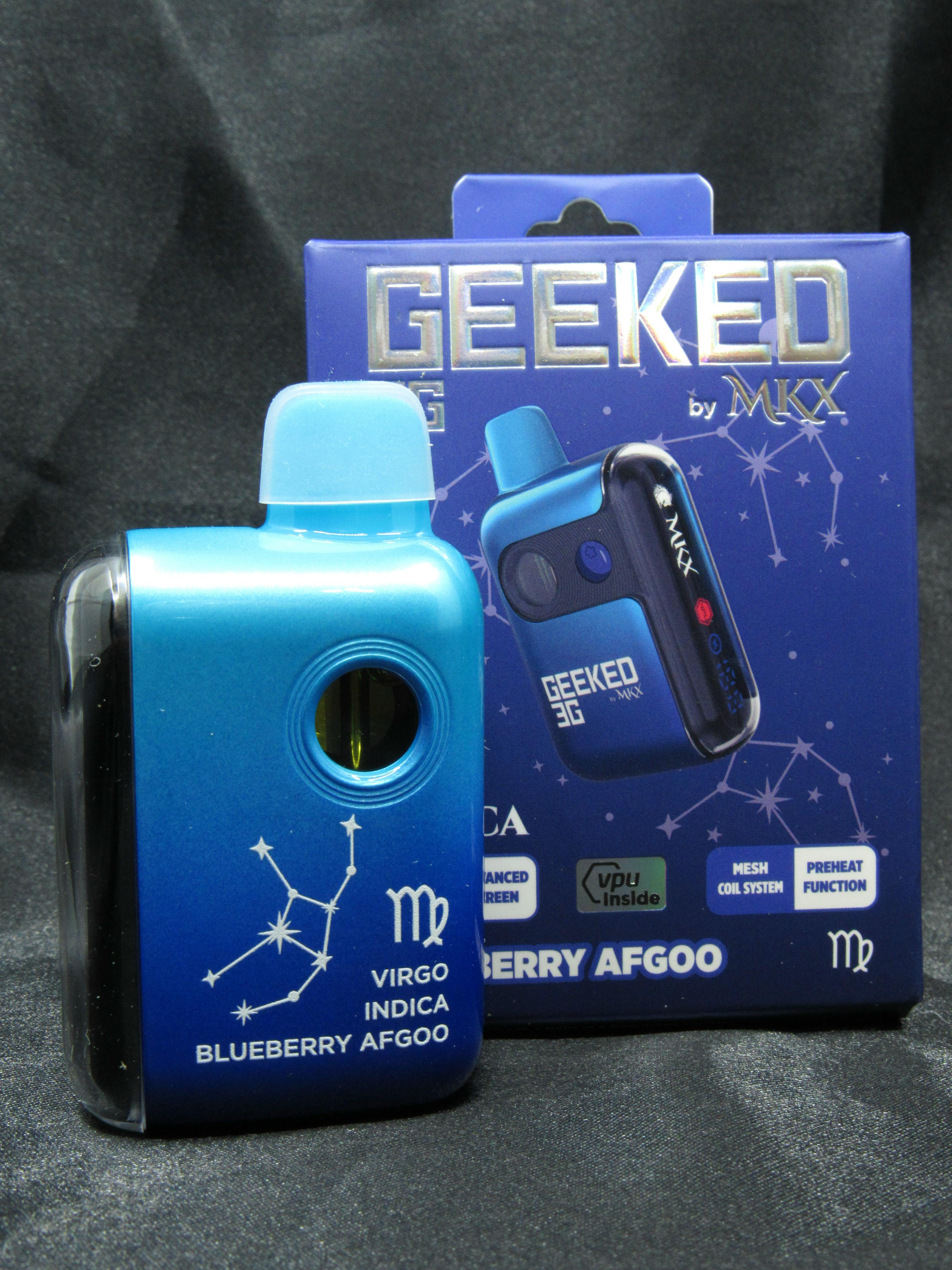 Photograph of product: Blueberry Afgoo 3g Disposable Vape | Geeked by MKX