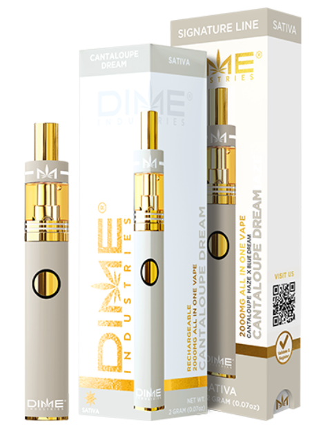 Photograph of product: DIME Cantaloupe Dream Signature (S) All-In-One Disposable Vape 2g