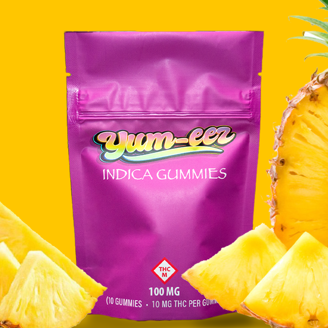 Photograph of product: YUM-EEZ - GUMMIES - 100MG - 10PK - PINEAPPLE - Oui'd