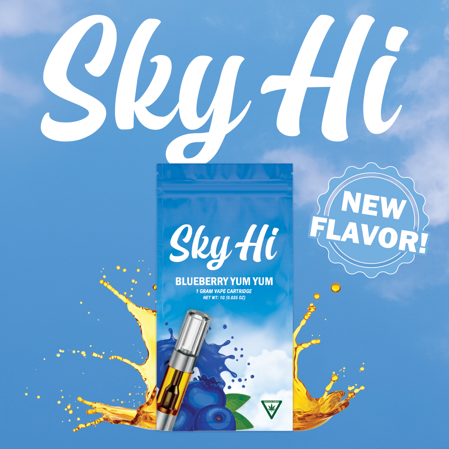 Photograph of product: Sky-HI Blueberry Yum Yum 1g Cart