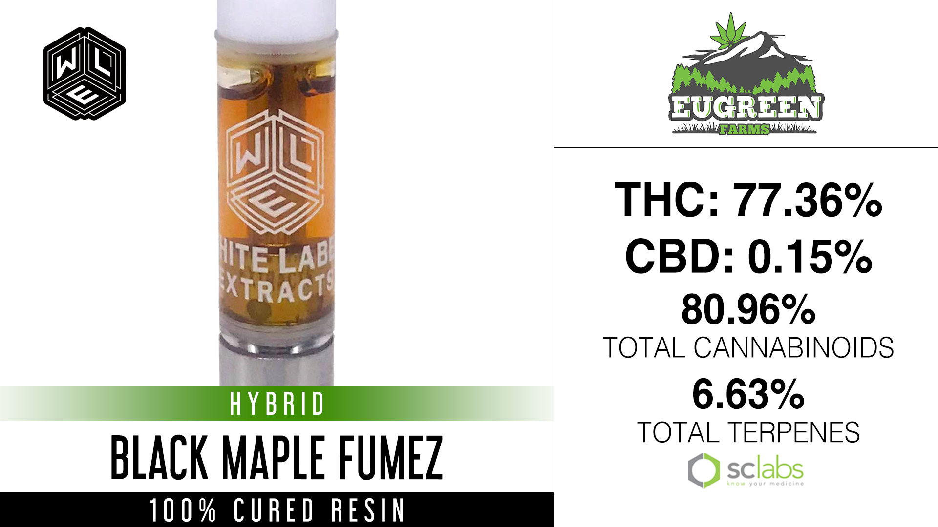 Photograph of product: Black Maple Fumez Cured Resin Cart