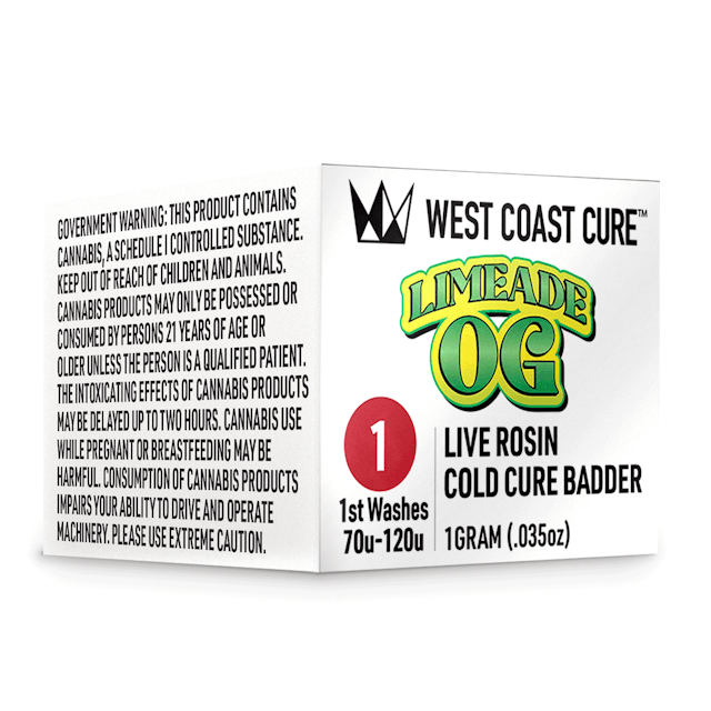 Photograph of product: Limeade OG | Tier 1 | 1g Live Rosin Cold Cure Badder - 