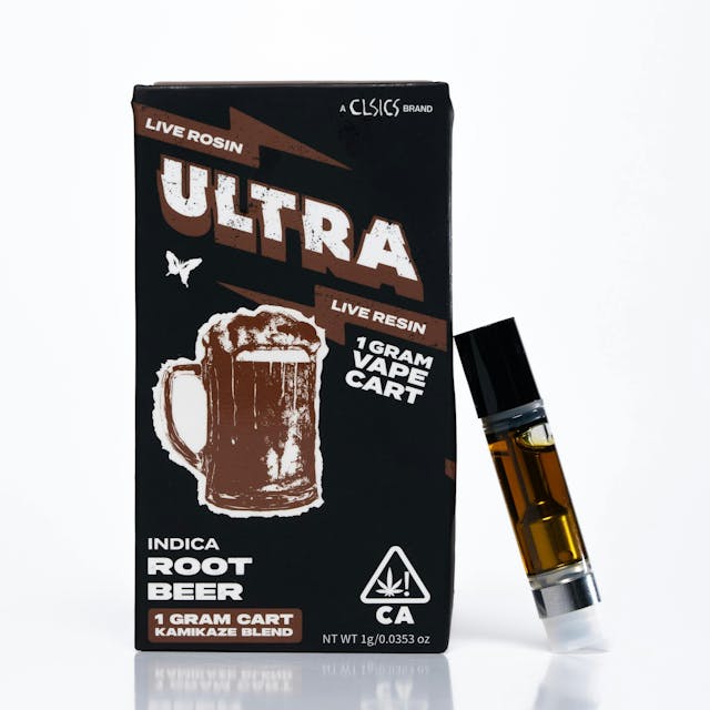 Photograph of product: Ultra Root Beer - Live Rosin/Live Resin Vape Cartridge 1g - 