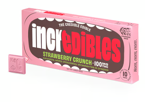 Photograph of product: Incredibles - Chocolate Bar - Strawberry Crunch - (100mg)