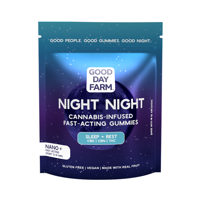 Photograph of product: GDF: Night Night Gummies | Oui'd | Fast-Acting | 60mg CBD : 40mg CBN : 40mg TH-oui | 10pk