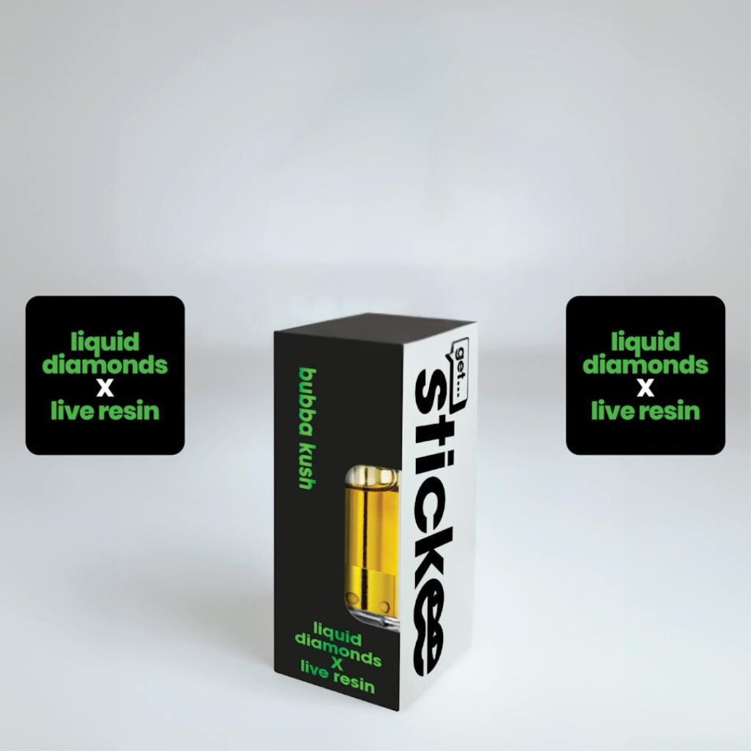 Photograph of product: Stickee - 1g Live Resin x Liquid Diamond Cart - Bubba Kush