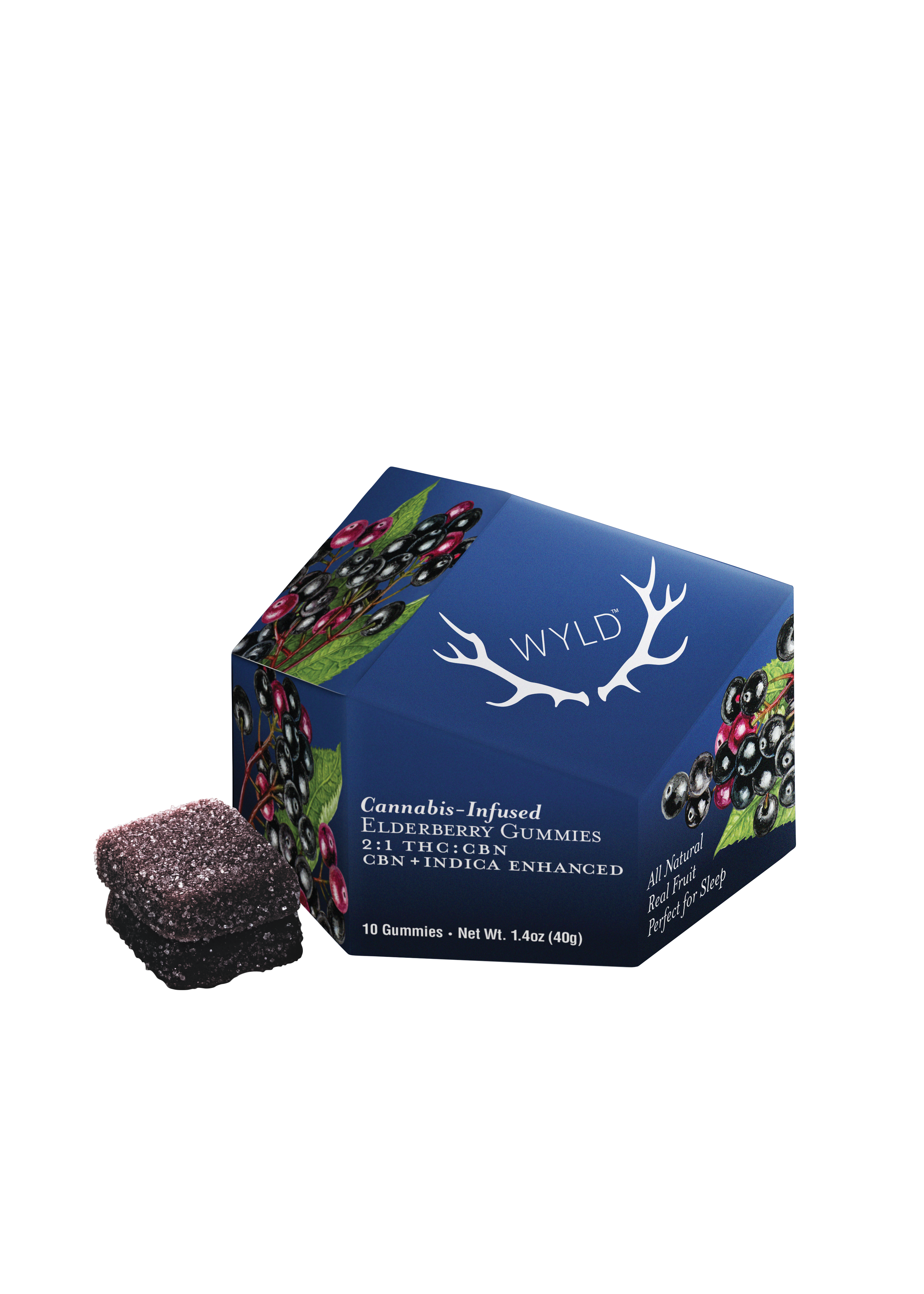 Photograph of product: Elderberry | 10mg TH-oui: 5mg CBN | 10pk Gummies | Wyld