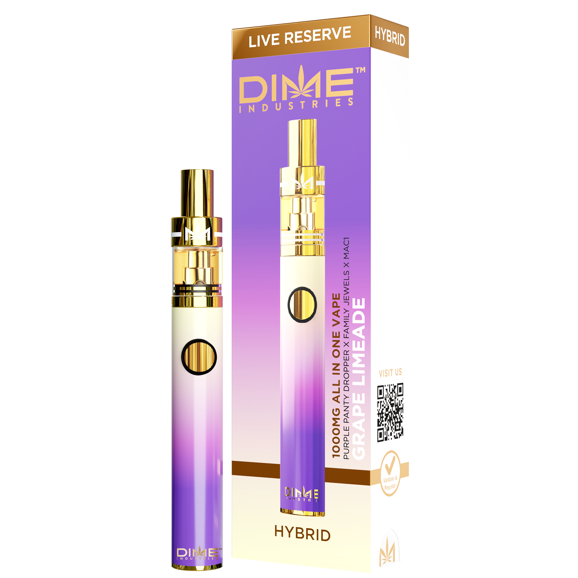 Photograph of product: Dime Live Resin Grape Limeade Disposable 1g