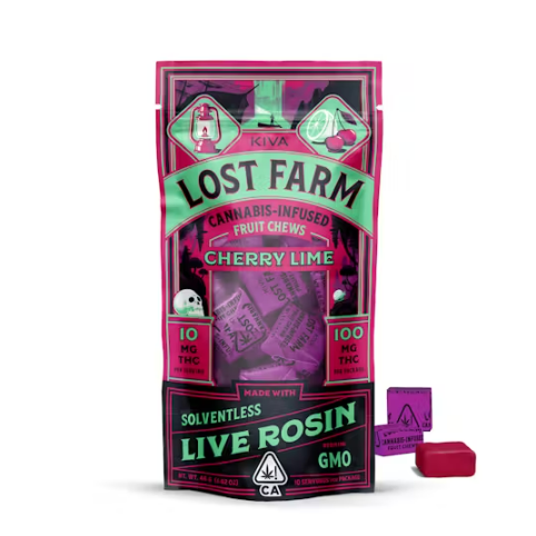 Photograph of product: Cherry Lime GMO Rosin Lost Farm Chews