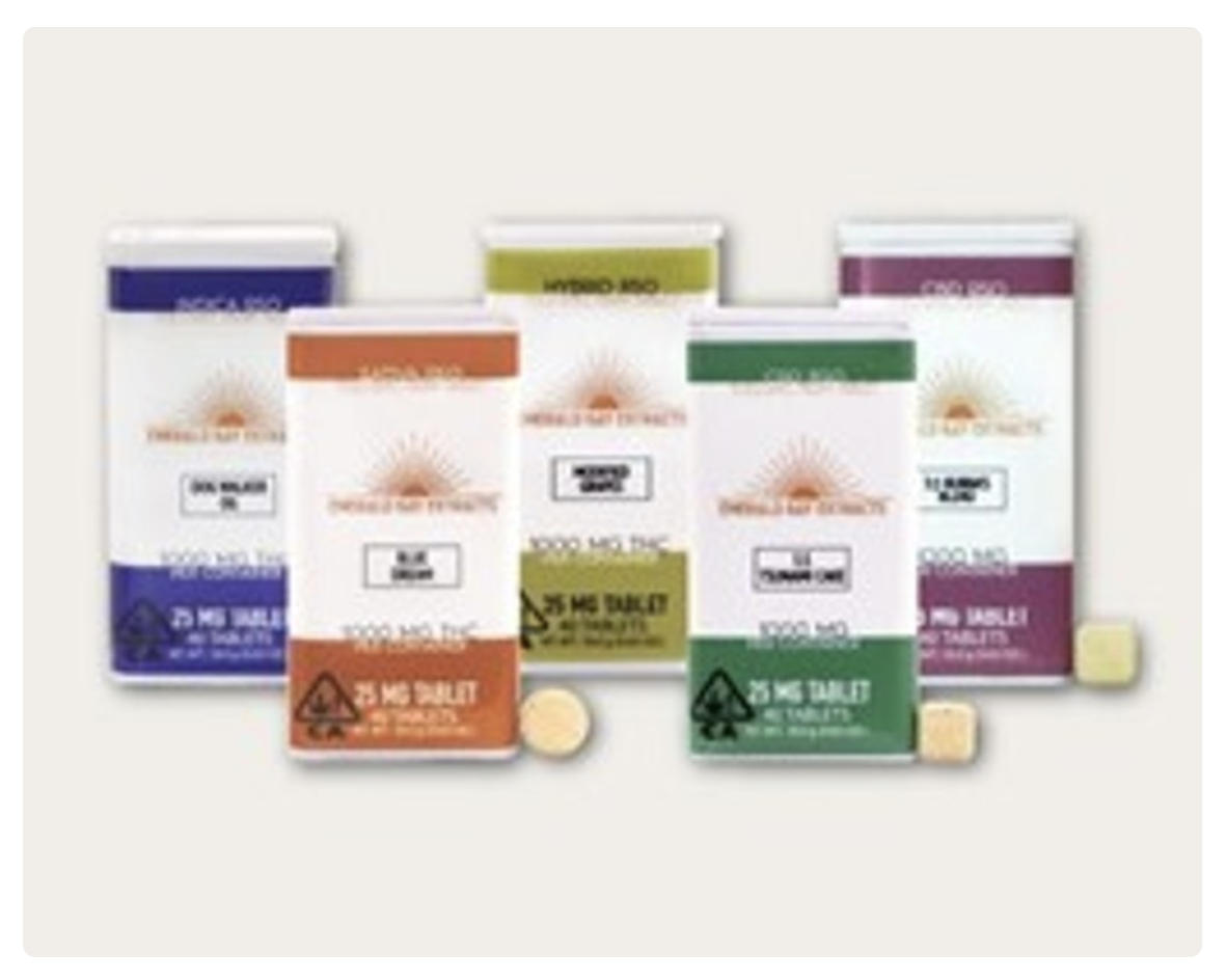 Photograph of product: Emerald Bay Extract - (I) 25mg Biscotti RSO Tablet (1000mg)