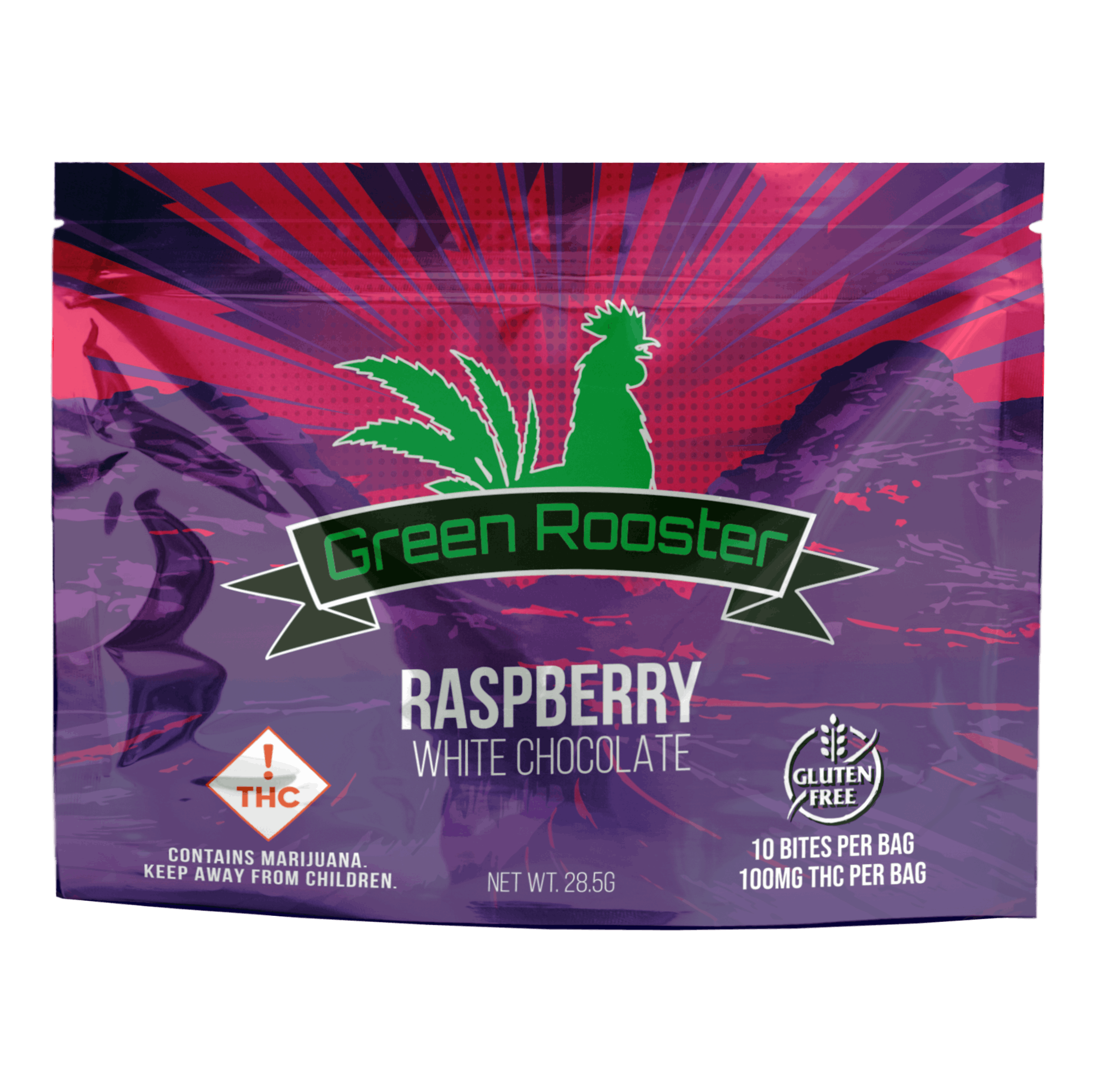 Photograph of product: Green Rooster Raspberry White Chocolate 100mg
