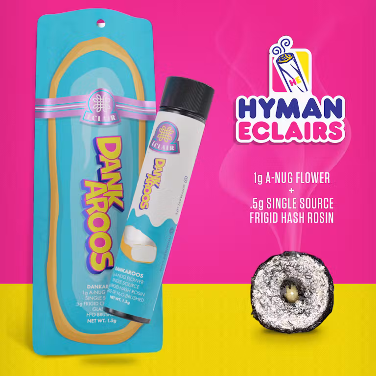 Photograph of product: Hyman Eclair 1.5g Cured Rosin Pre Roll | Dankaroos - Hybrid