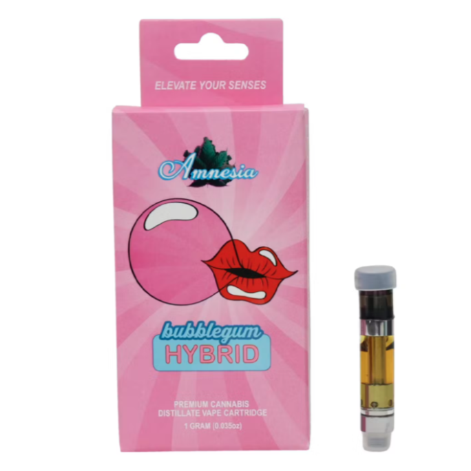 Photograph of product: Amnesia | Distillate 510 Cart | Bubble Gum | 1g
