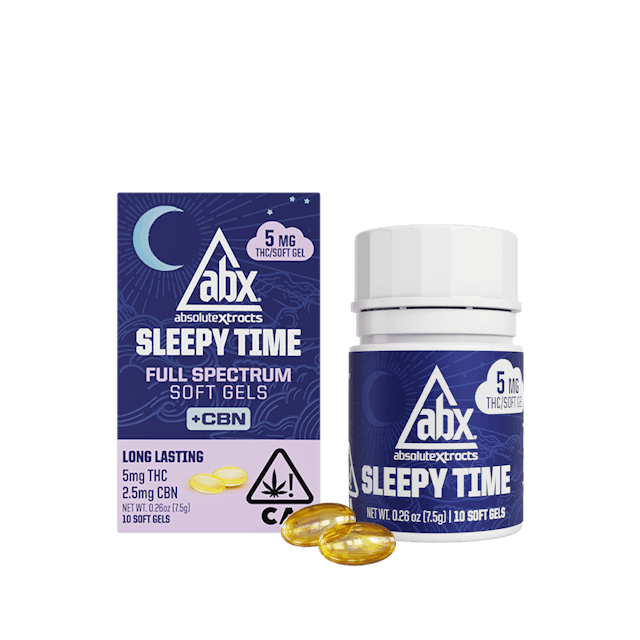Photograph of product: Sleepytime Solventless + CBN Soft Gels 5mg (10 Capsules)