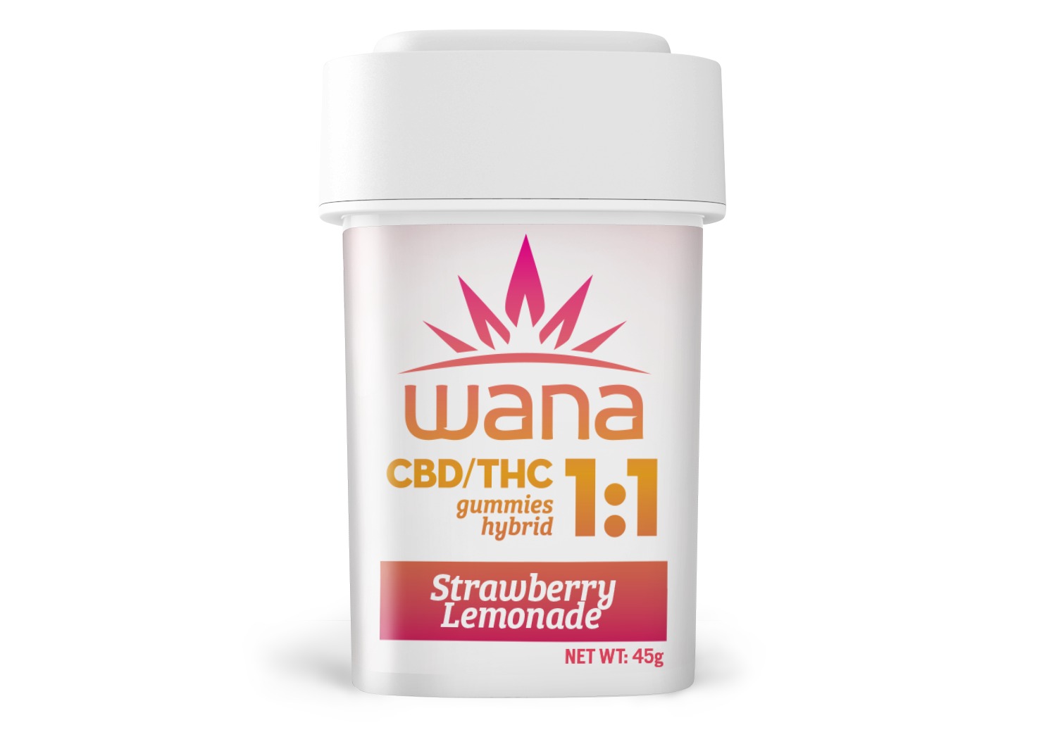 Photograph of product: 100mg | Edibles | Gummies | 10 Pack | 1:1 CBD:TH-oui | Strawberry Lemonade