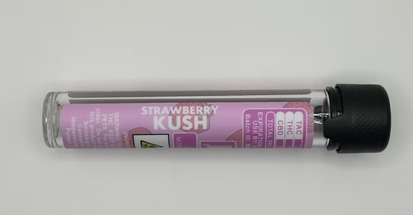 Photograph of product: McPike Farms | Strawberry Kush | 2 pack Prerolls | 1.6g