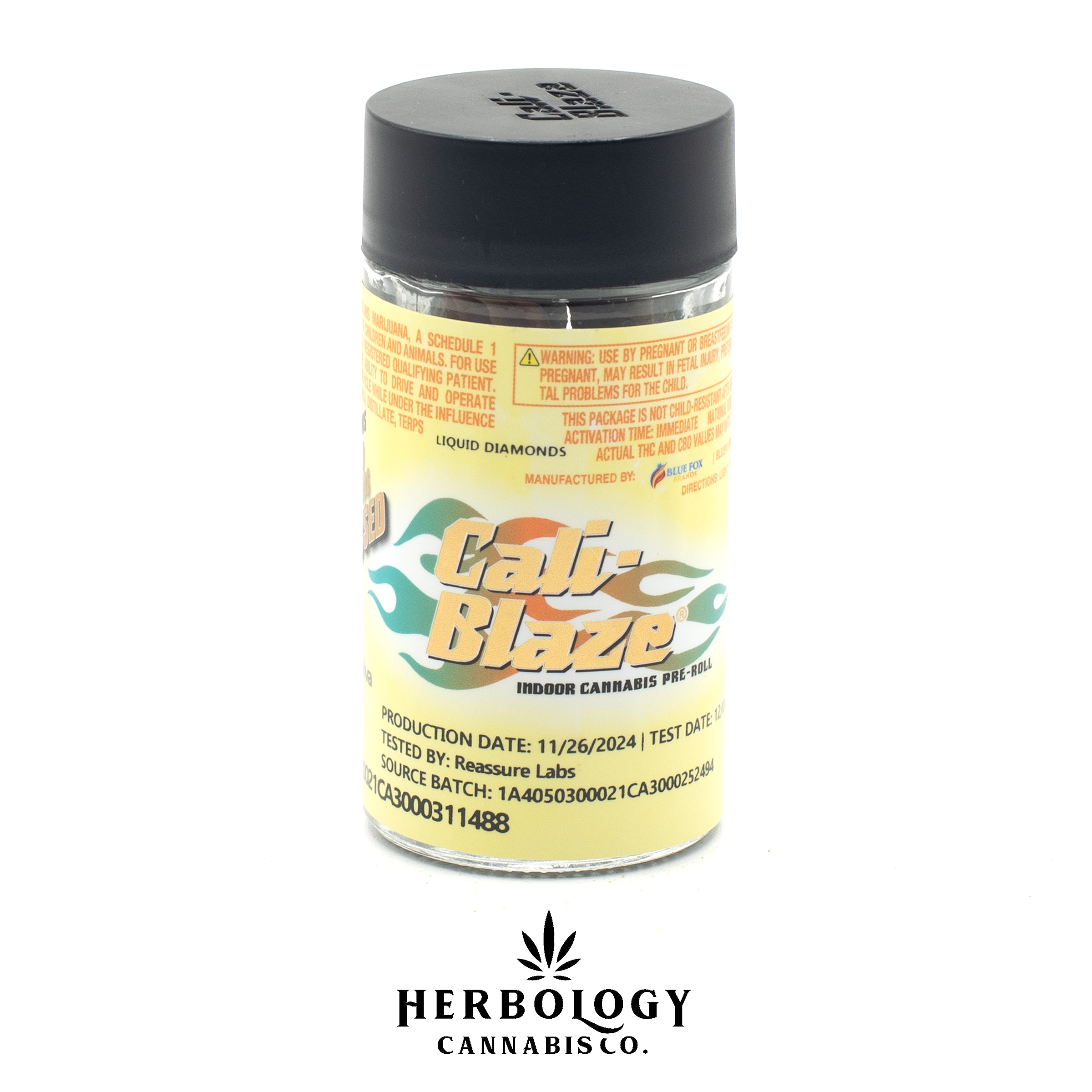 Photograph of product: Cali-Blaze | Infused Pre-Roll 5 Pack | Pina Colada | 3.5g