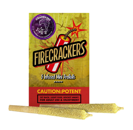 Photograph of Product: Firecrackers Grapeness 0.7g 5pk Infused Prerolls