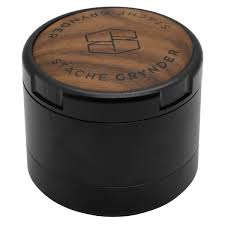 Photograph of product: Stache | Wood Lid 3PC Grinder - | Black