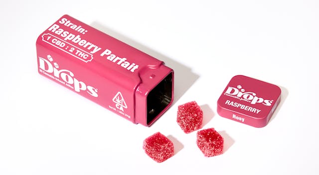 Photograph of product: 1:2 Raspberry Parfait Live Rosin Jellies 100mg 20pc - Sales Floor