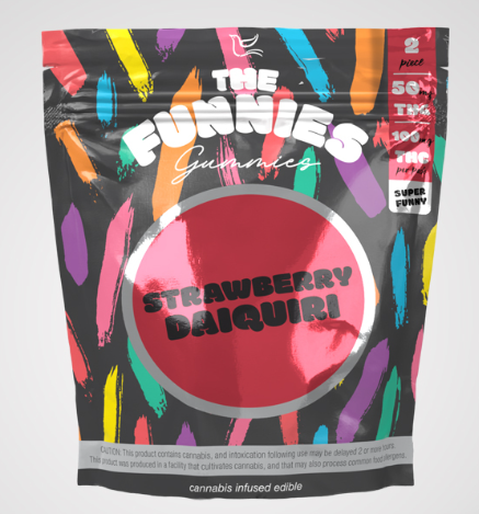 Photograph of product: Edible* - Super Funny Gummies - Strawberry Daiquiri gummies (H) - 100mg (2pk)