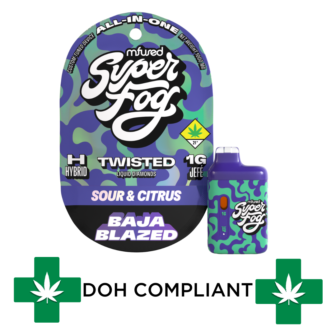 Photograph of product: DOH | Baja Blazed Super Fog Twisted Disposable Cartridge | 1g