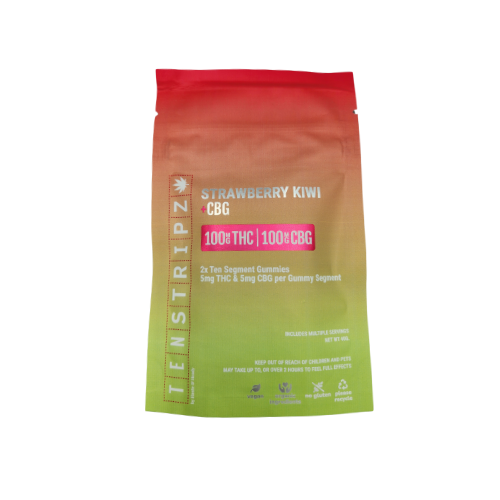 Photograph of product: 10 Stripz CBG 1:1 | Strawberry-Kiwi | Gummies | 100mg