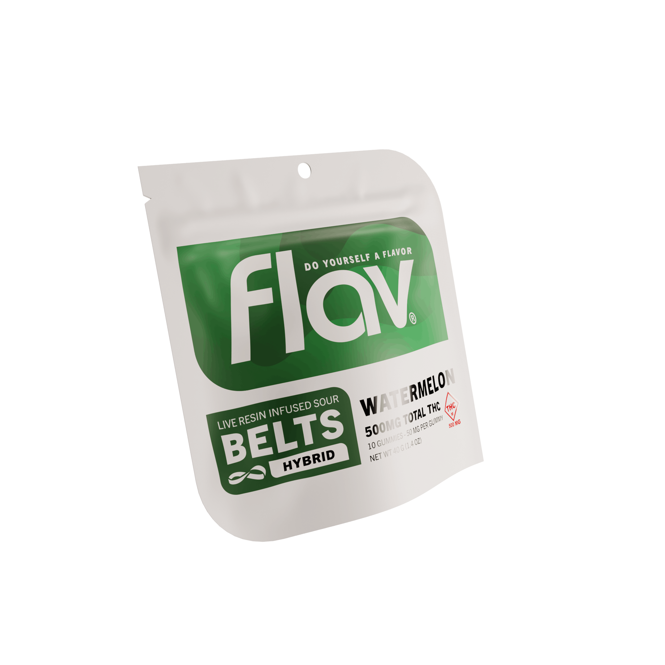 Photograph of product: Watermelon Live Resin Sour Belts (500mg)