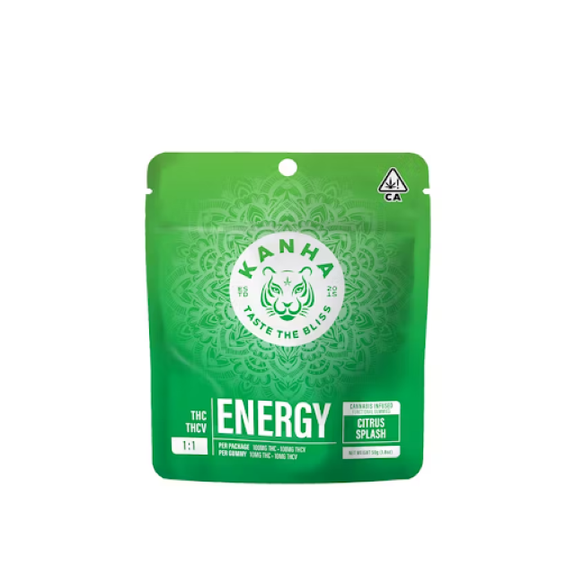 Photograph of product: 1:1 ENERGY CITRUS SPLASH THCV:THC 200MG 10 PACK NANO GUMMIES