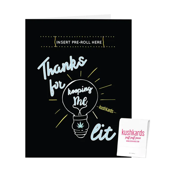 Photograph of product: KushKards Keeping Lit Thank You Oui'd Greeting Card