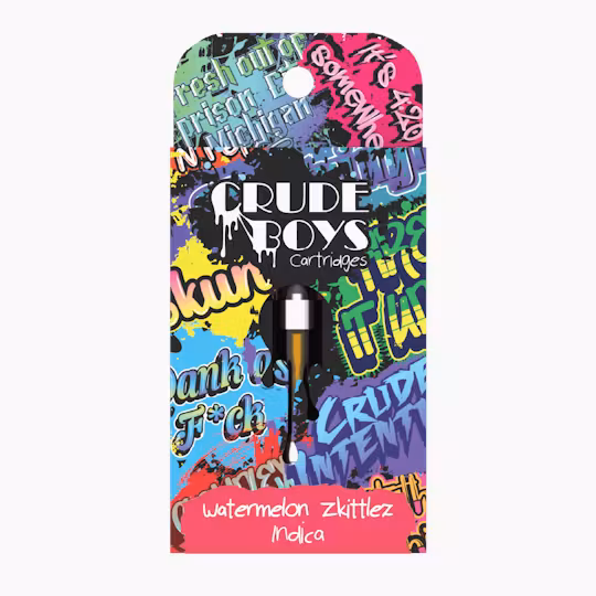 Photograph of product: Crude Boys - 1G Vape - Watermelon Zkittlez