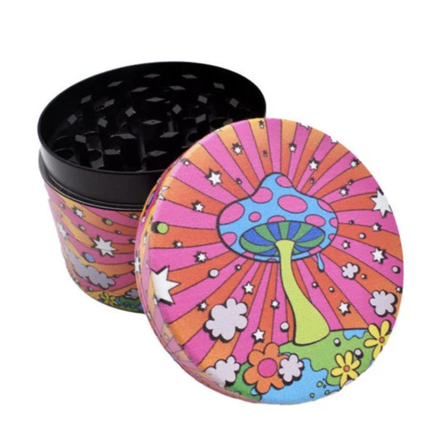 Photograph of product: Colorful Shroom 55mm 4 Part Grinder