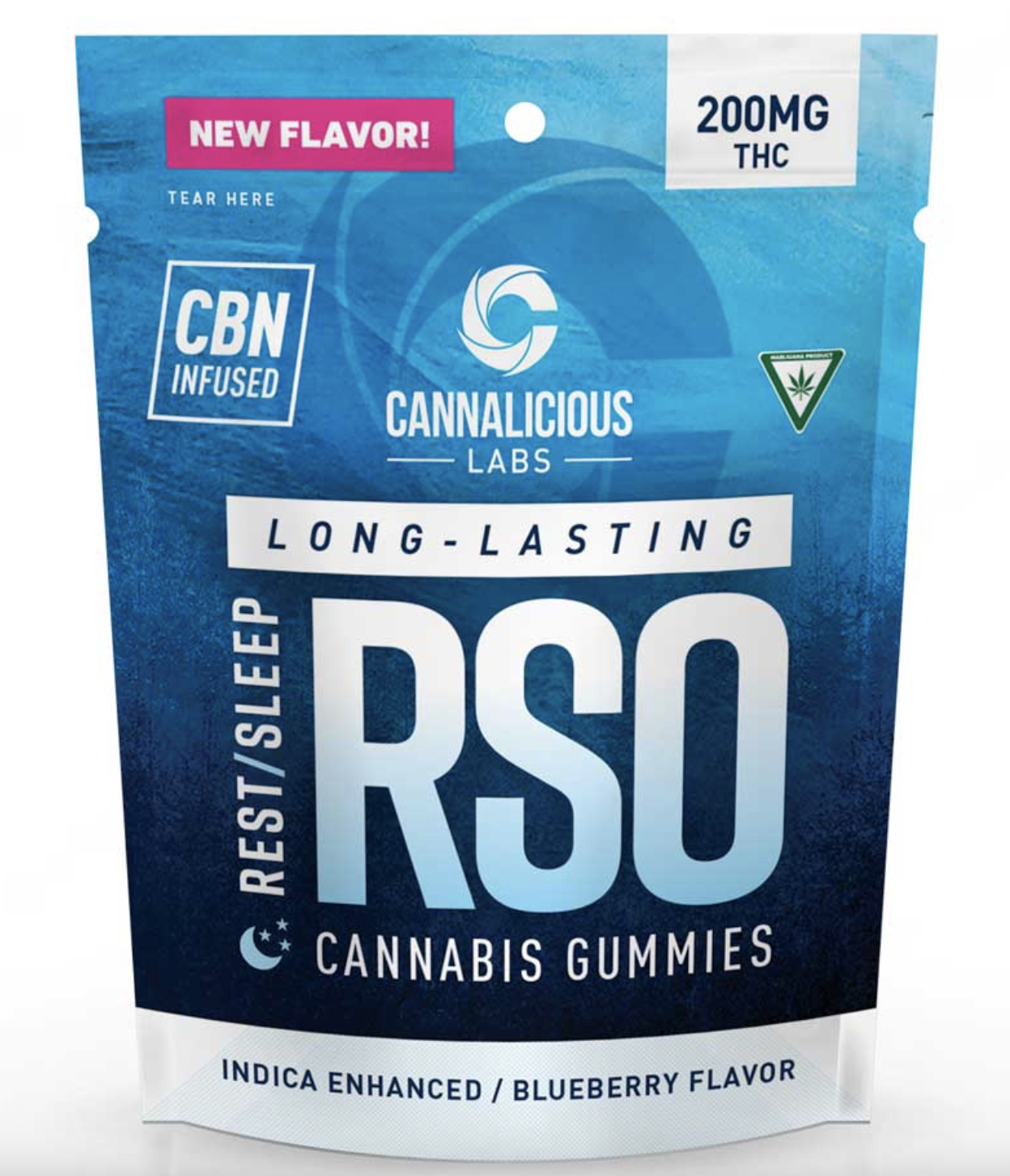 Photograph of product: Cannalicious | RSO Rest CBN Gummies | Blueberry | 200mg