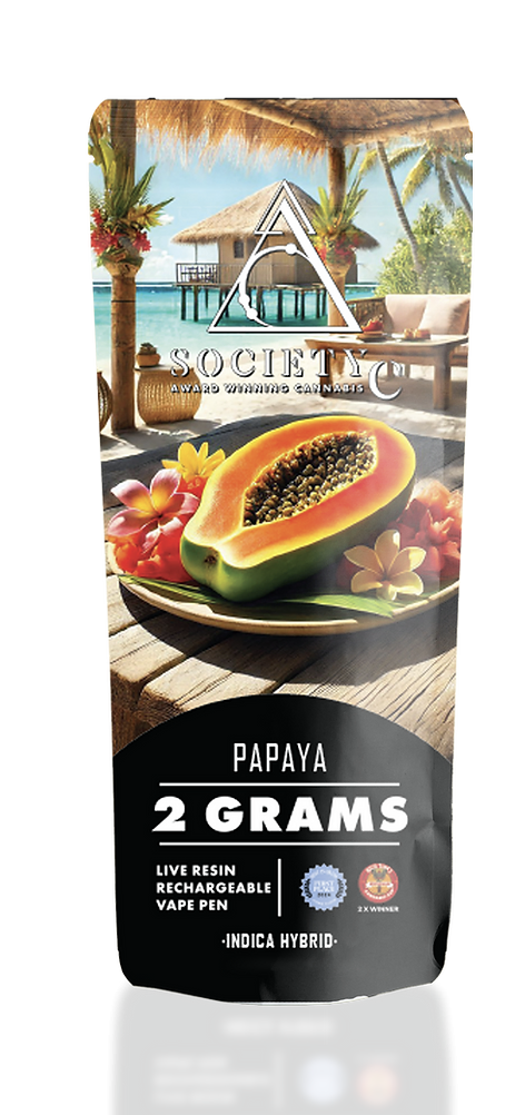 Photograph of product: Society C | Papaya | 2G Live Resin Disposable Vape