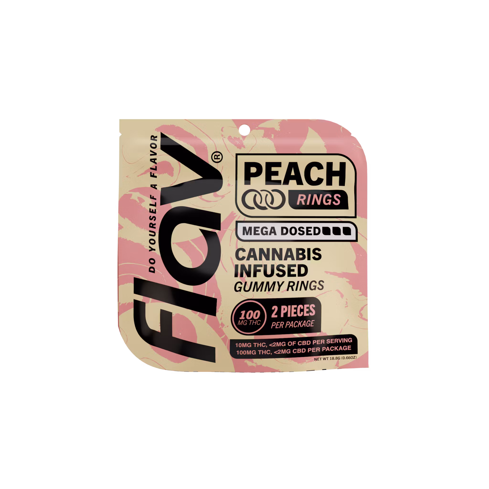 Photograph of product: Flav | Peach Ring Gummies 10pk, 100mg