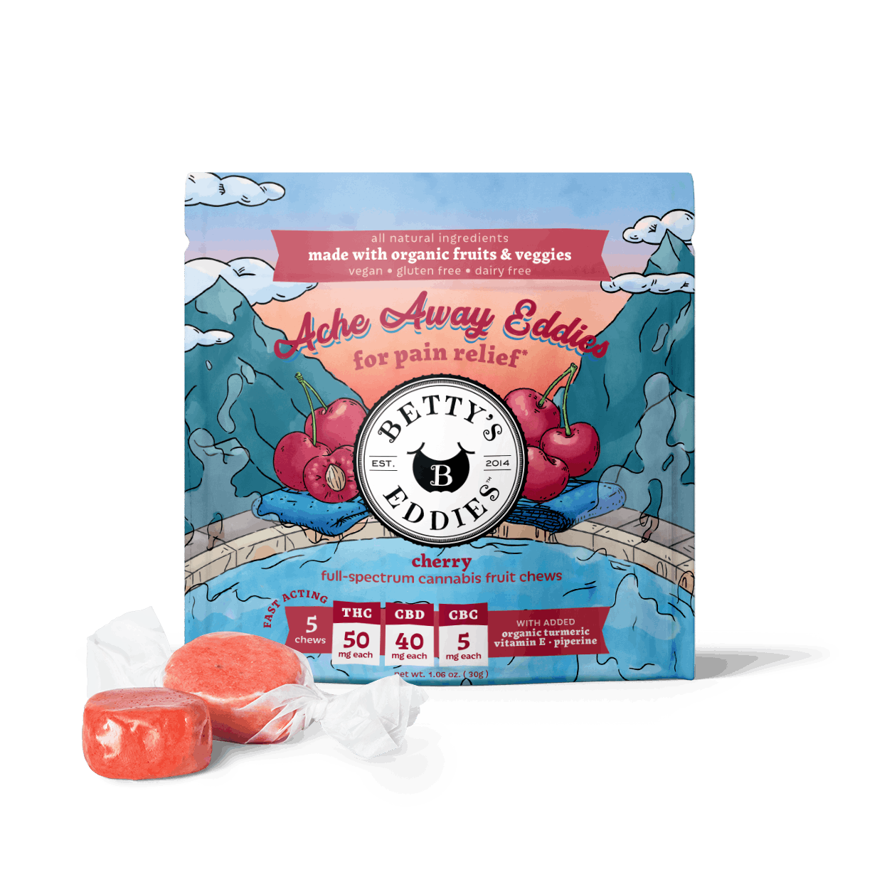 Photograph of product: Ache Away | Cherry - 5mg/50mg Total [10pk]