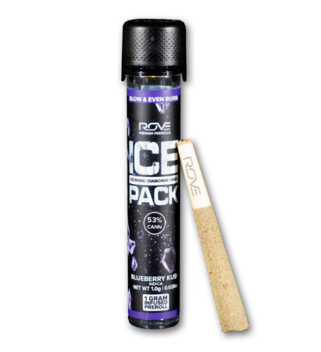 Photograph of product: Rove - Infused Pre Roll - ICE Pack Blueberry Kush