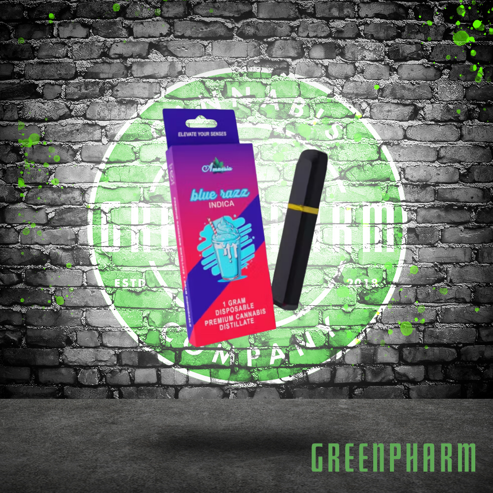 Photograph of product: Amnesia Blue Razz Disposable Vape