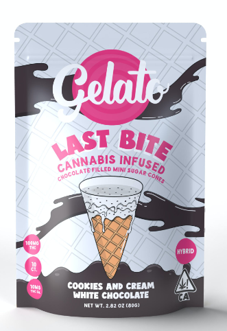 Photograph of product: Edibles | Last Bite Cones | Cookies & Cream White Chocolate | 200mg | Gelato