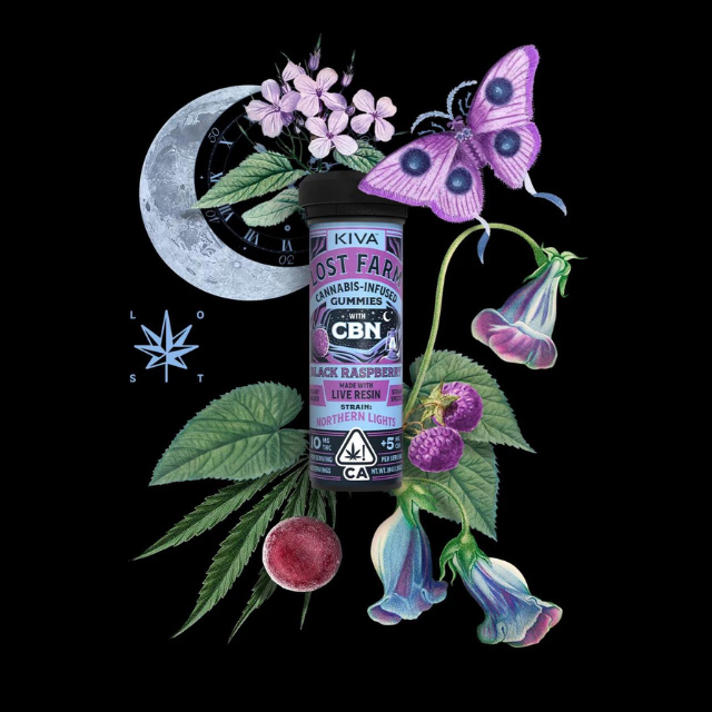 Photograph of product: 10CT- 10:5- CBN- BLACK RASPBERRY-LIVE RESIN- GUMMIES