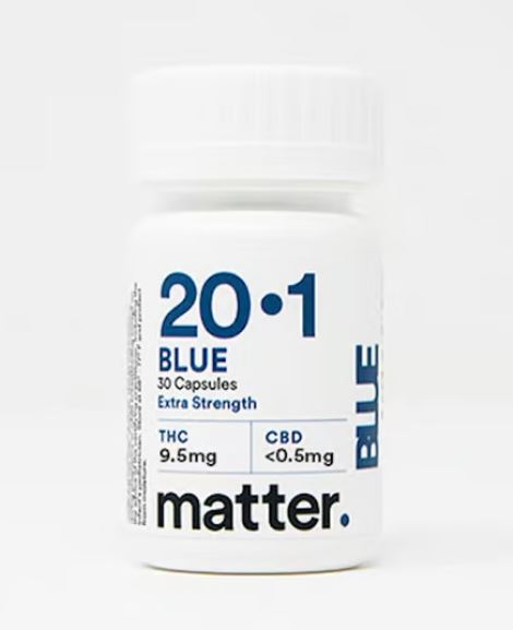 Photograph of product: Blue 20:1 Extra Strength Capsules 30ct