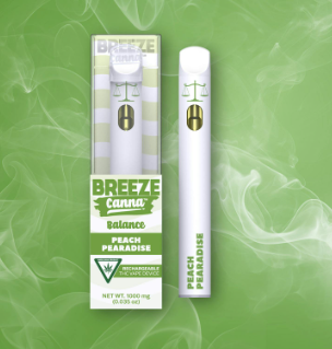 Photograph of product: Breeze - Disposable Vape - Peach Pearadise